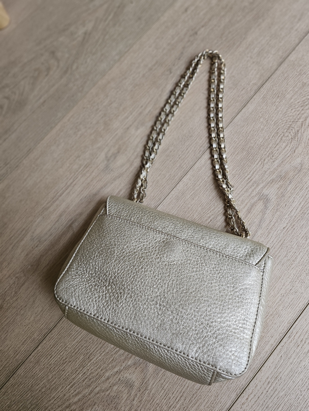 Tory Burch Mercer Adjustable Shoulder Bag White Gold Metallic - Picture 5 of 10